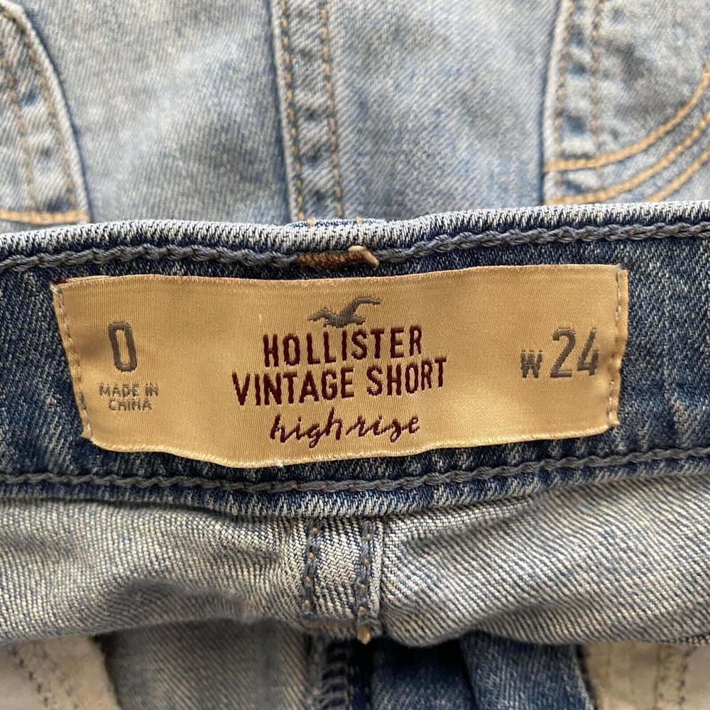 🌵 Hollister Women's Vintage Short High Rise Shorts Boho Distressed - Size 0/24 - Picture 4 of 5